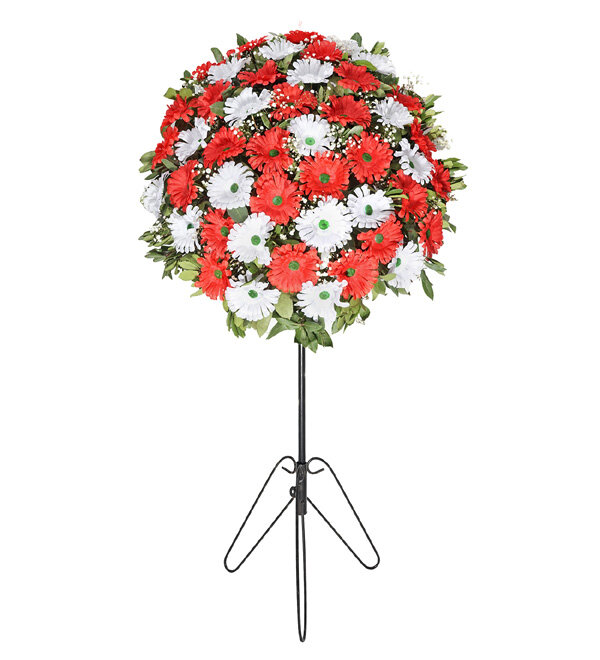 Beyaz Kırmızı Gerbera Düğün Çiçek Sepeti