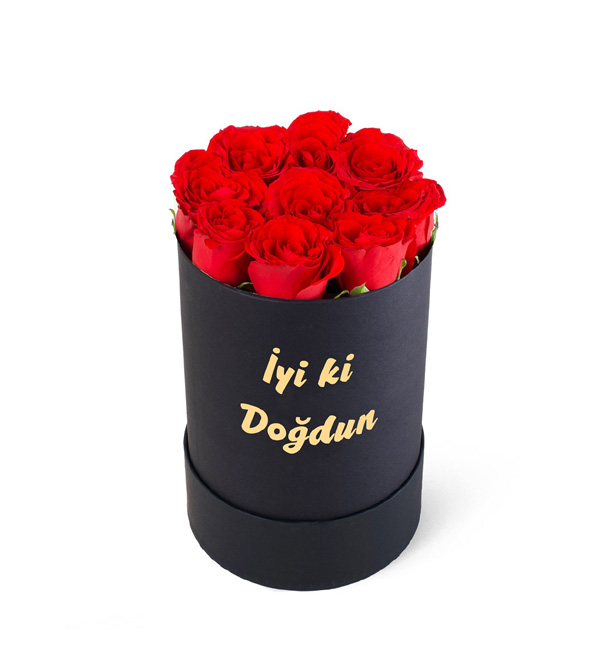 İyi Ki Doğdun Kutuda Kırmızı Gül