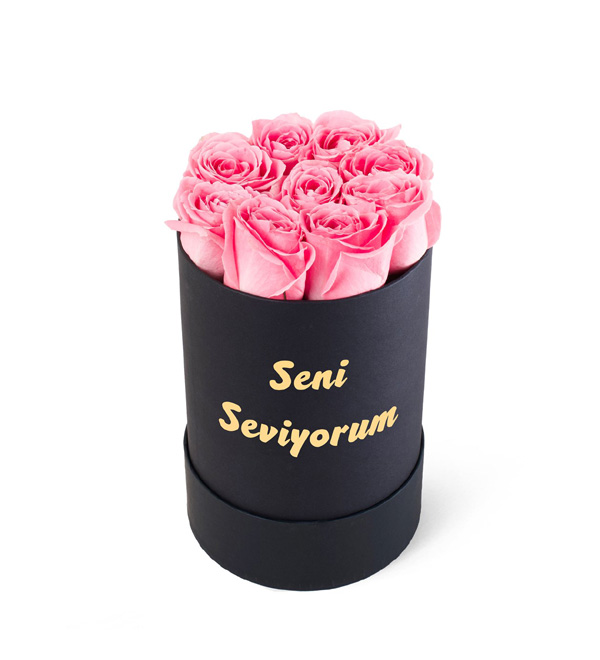 Seni Seviyorum Kutuda Pembe Gül