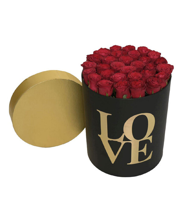 Love Kutuda Kırmızı Güller