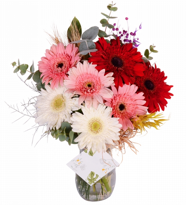 Renkli Gerbera Vazosu
