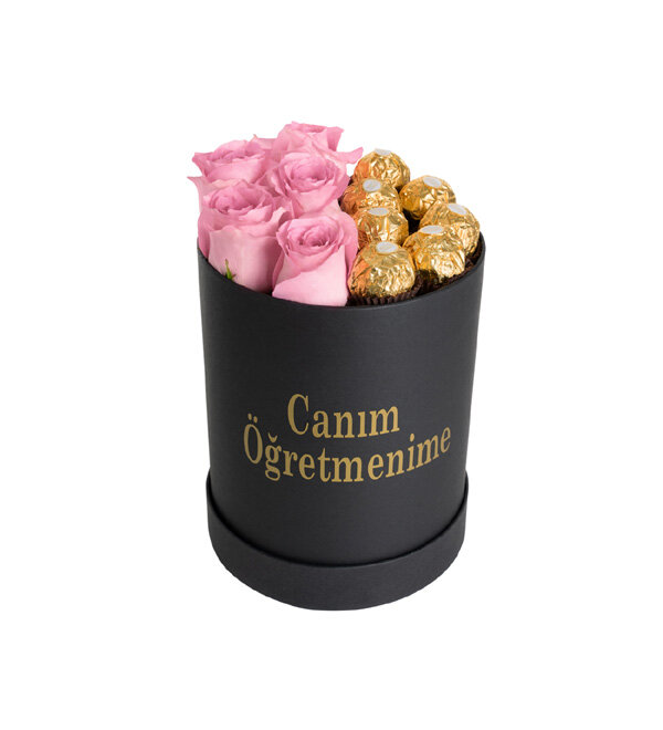 Öğretmenime Pembe Güller Çikolatalar