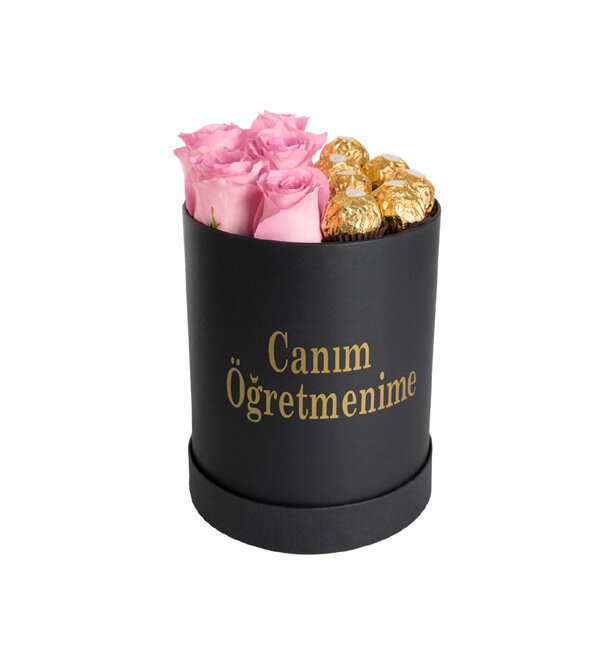 Öğretmenime Pembe Güller Çikolatalar