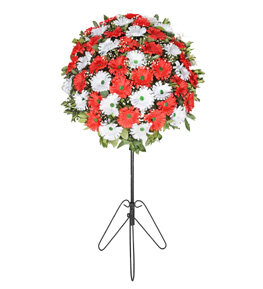 Beyaz Kırmızı Gerbera Düğün Çiçek Sepeti