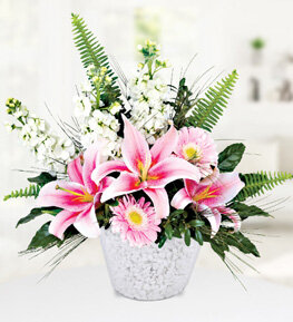 Lilyum Şebboy Gerbera Aranjmanı