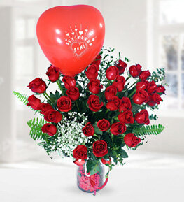 40 Kırmızı Gül ve Balon