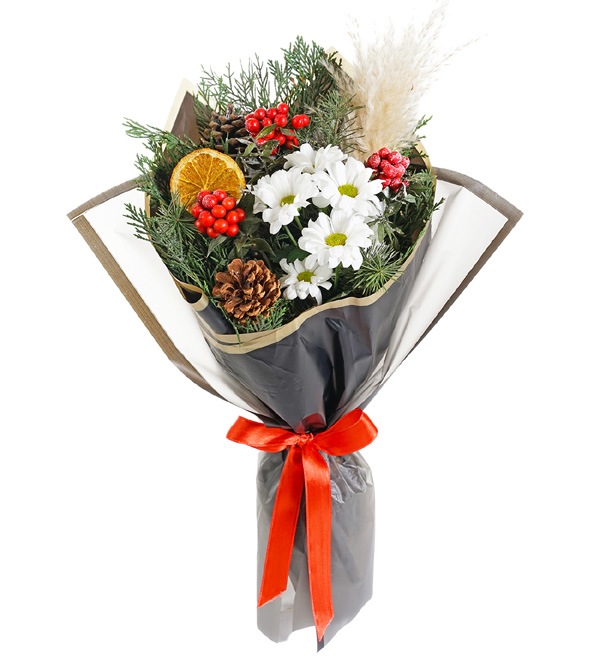 Kırmızı Güller ve Kokina Çiçekleri