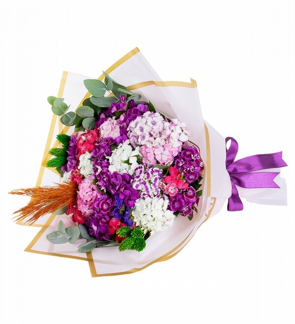 Beyaz Ambalajl� Mor Kurdeleli Renkli H�sn�yusuflar