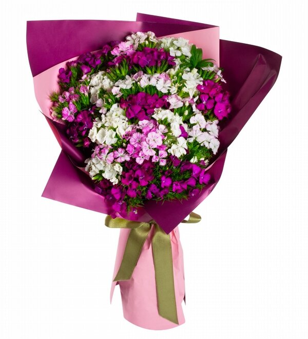 Pembe Ambalajl� Renkli H�sn�yusuf Buketi