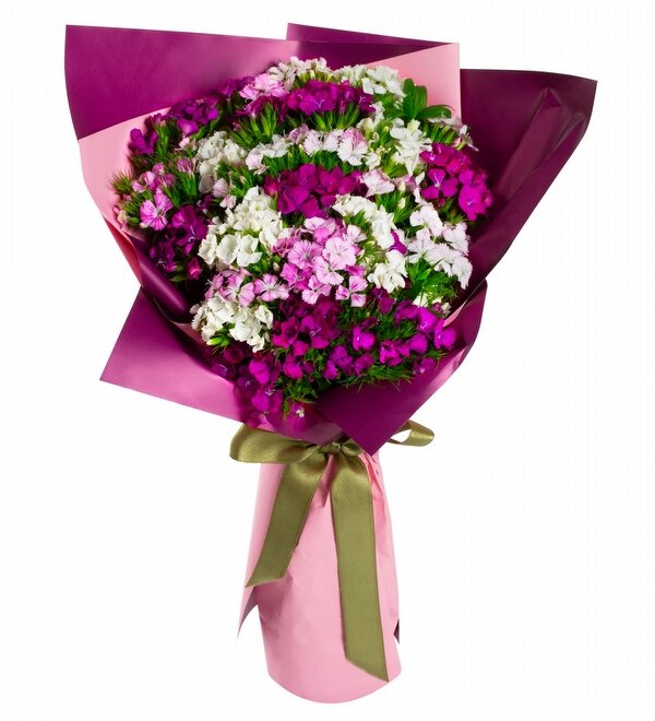 Pembe Ambalajl� Renkli H�sn�yusuf Buketi