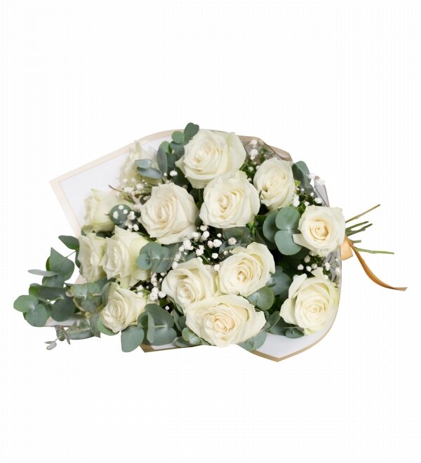 15 Adet Premium Beyaz G�l Buketi