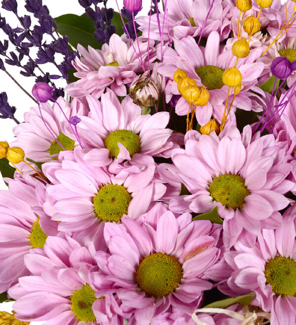 Beyaz Gerbera Pembe Papatya Aranjman�