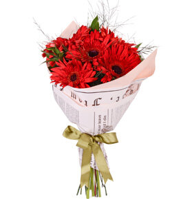 K�rm�z� Zarafet Gerbera Buketi